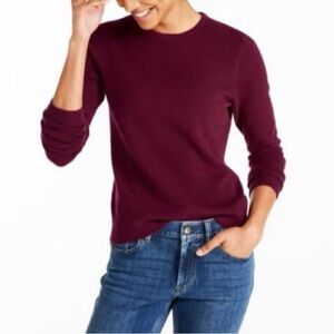 LL Bean Cashmere Crew neck Burgundy
